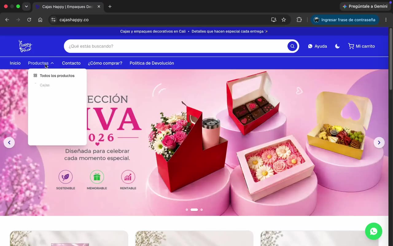 Empaque Cajas Happy nuevo